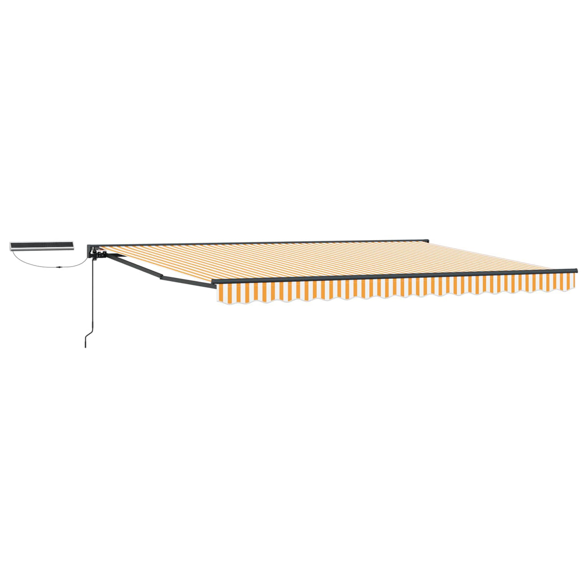 Solar Electric Awning 4 x 2 m 100% Polyester Anthracite Yellow and white