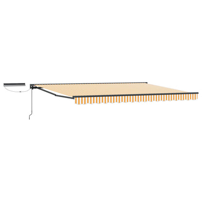 Solar Electric Awning 4 x 2 m 100% Polyester Anthracite Yellow and white
