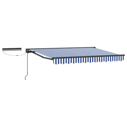 Solar Electric Awning 3.5 x 2.5 m 100% Polyester Anthracite Blue and white