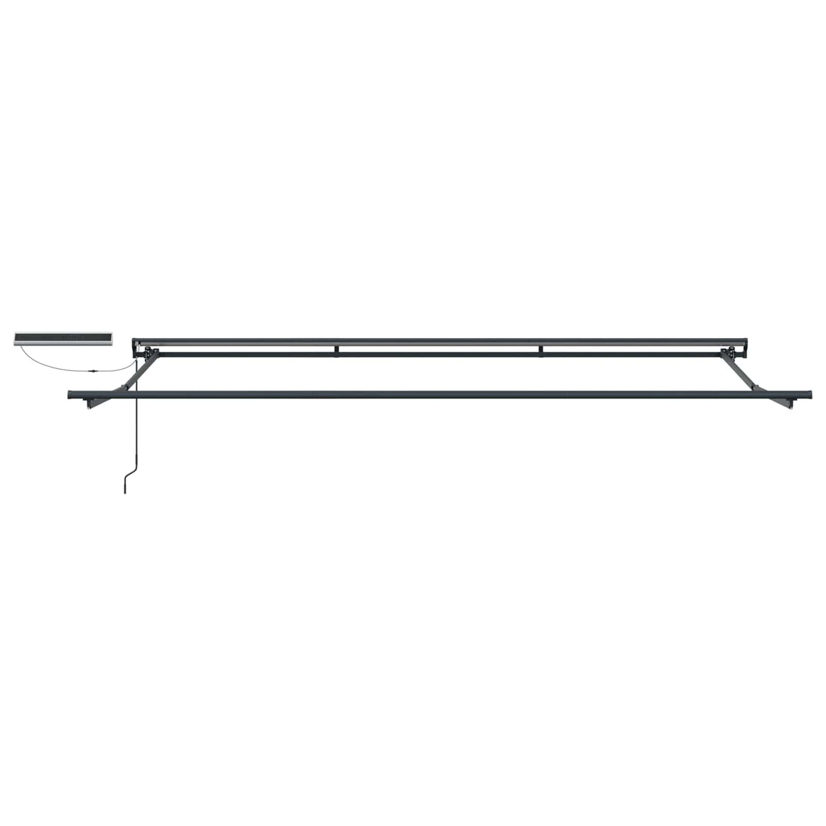 Solar Electric Awning 5 x 3.5 m 100% Polyester Anthracite Blue and white