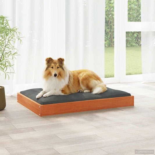 Dog Bed 51,5x44x9 cm Solid Wood Pine Wax brown 91.5 cm 64 cm