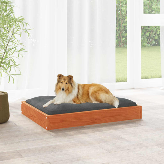 Dog Bed 101,5x74x9 cm Solid Wood Pine Wax brown