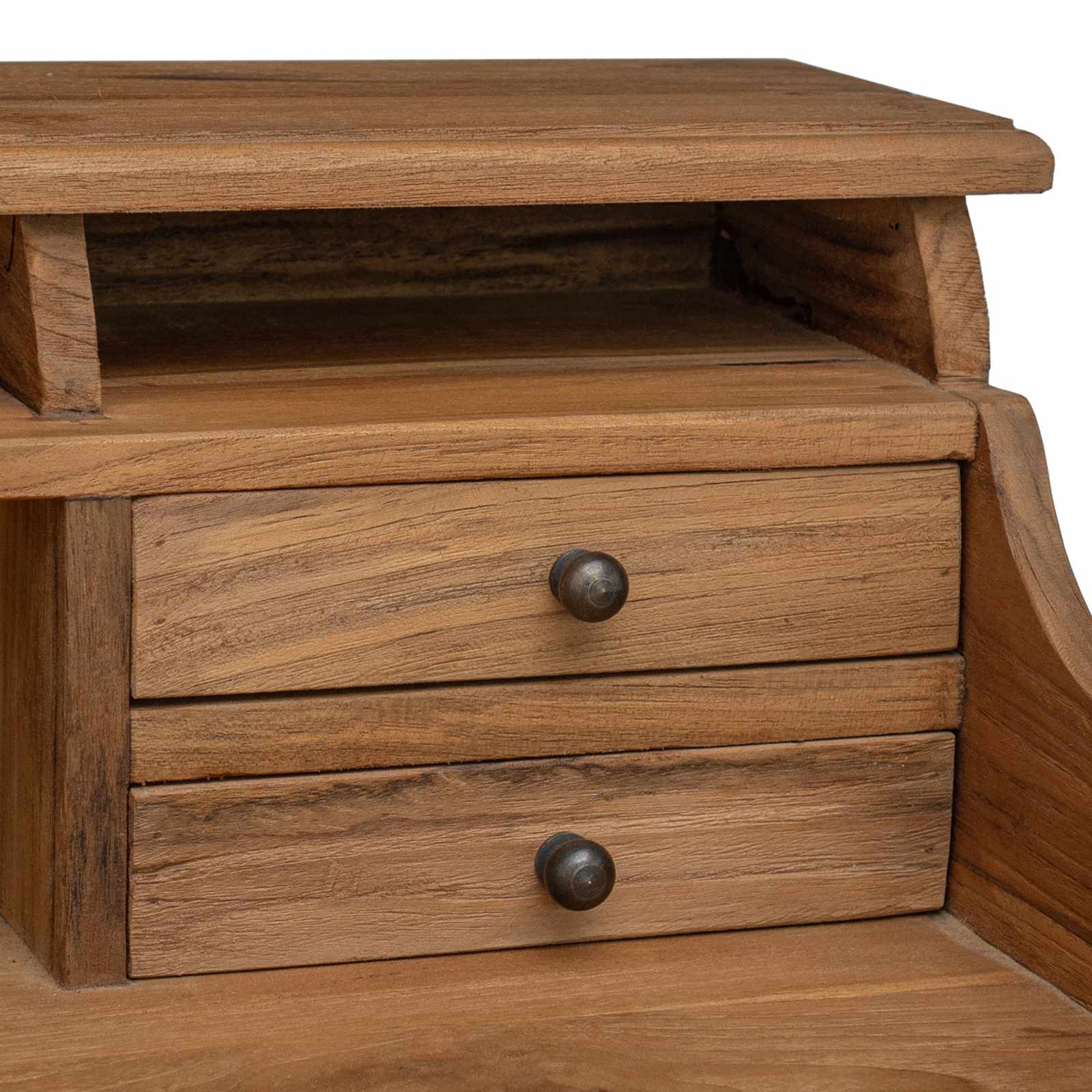 vidaXL Writing Desk Natural 89.5 x 49.5 x 100 cm Solid Teak Wood 6