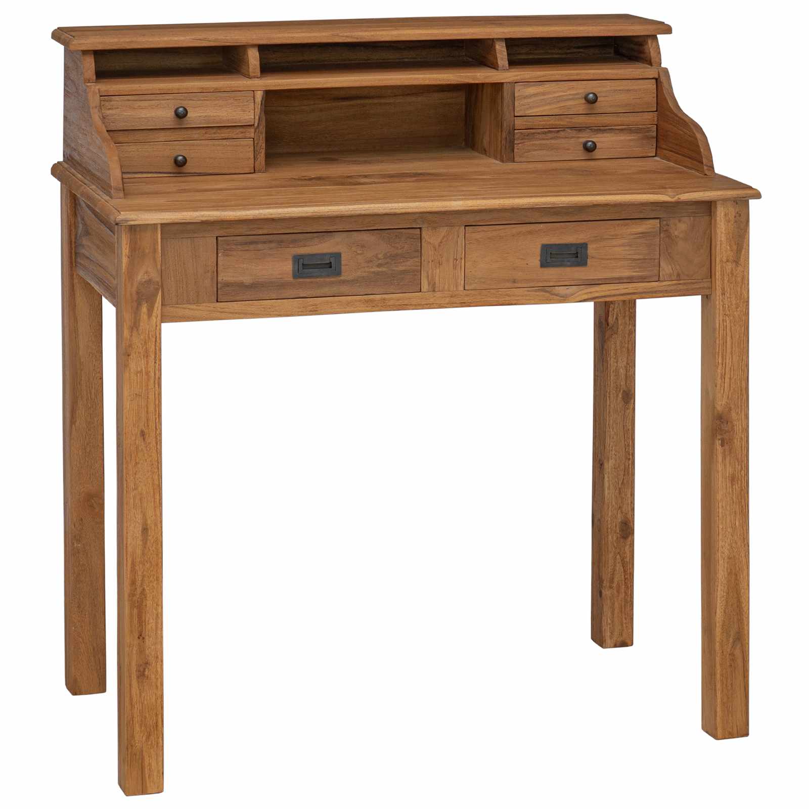 vidaXL Writing Desk Natural 89.5 x 49.5 x 100 cm Solid Teak Wood 1