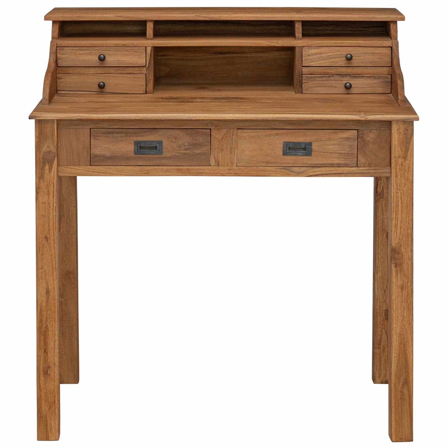 vidaXL Writing Desk Natural 89.5 x 49.5 x 100 cm Solid Teak Wood 3