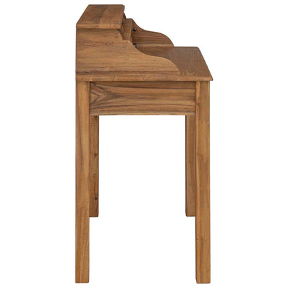 vidaXL Writing Desk Natural 89.5 x 49.5 x 100 cm Solid Teak Wood 4