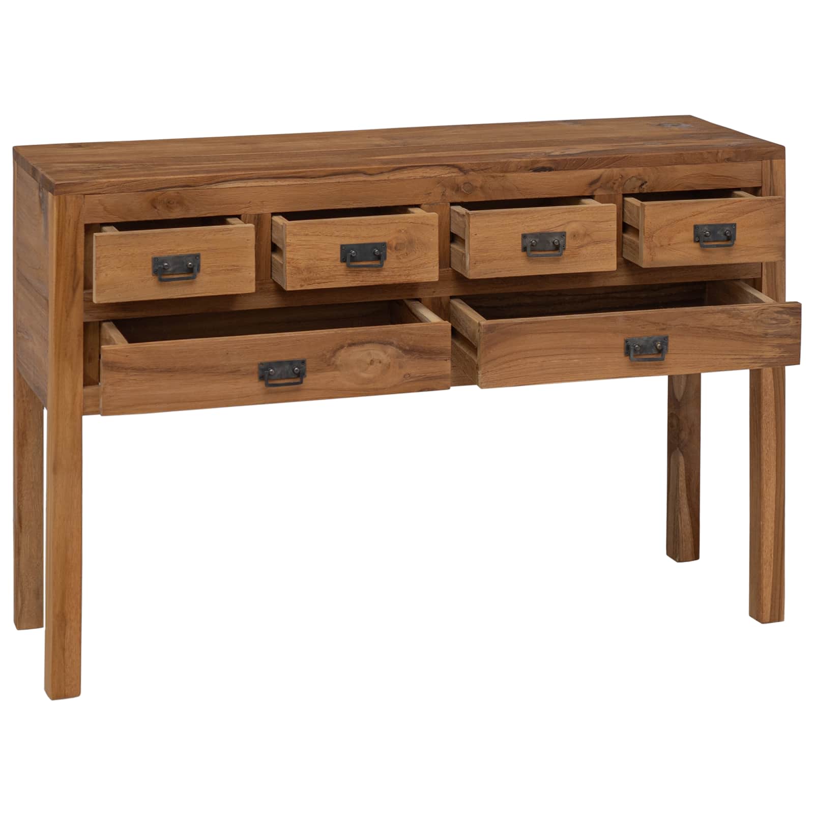 vidaXL Sideboard Natural 110 x 35 x 75.5 cm Solid Teak Wood 2