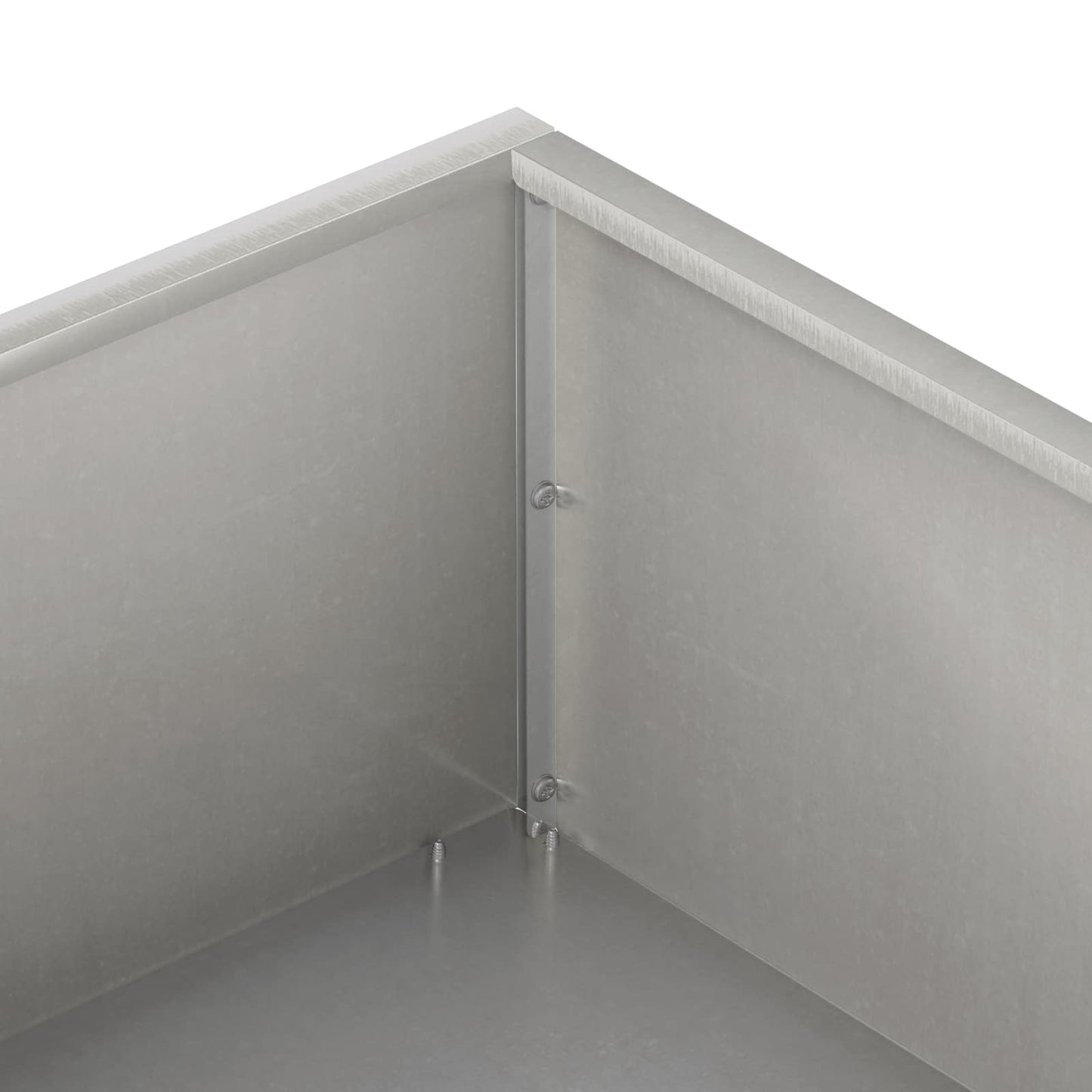 vidaXL Garden Planter 2 pcs Silver 100 x 100 x 20 cm Stainless Steel 6