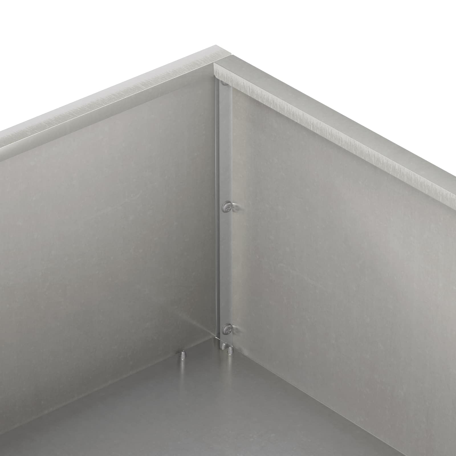 vidaXL Garden Planter 2 pcs Silver 100 x 100 x 20 cm Stainless Steel 6