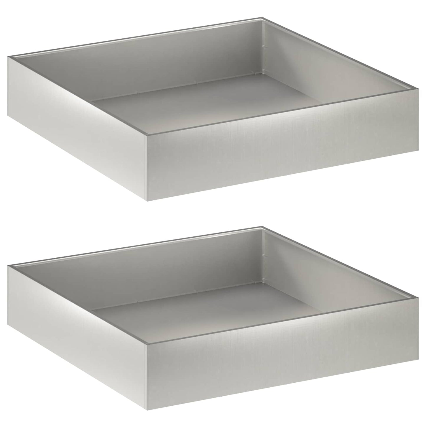 vidaXL Garden Planter 2 pcs Silver 100 x 100 x 20 cm Stainless Steel 2