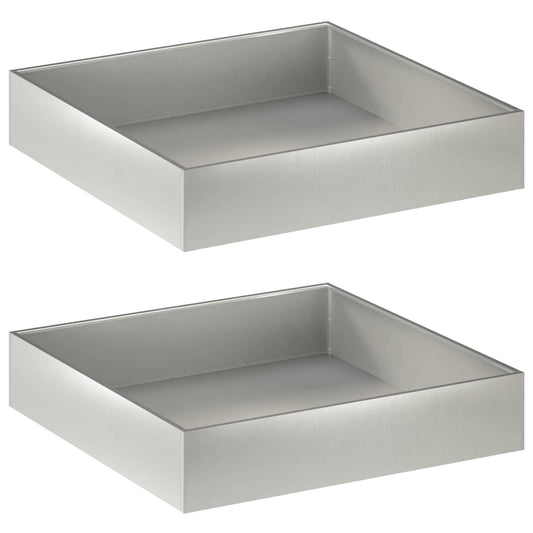 vidaXL Garden Planter 2 pcs Silver 100 x 100 x 20 cm Stainless Steel 2