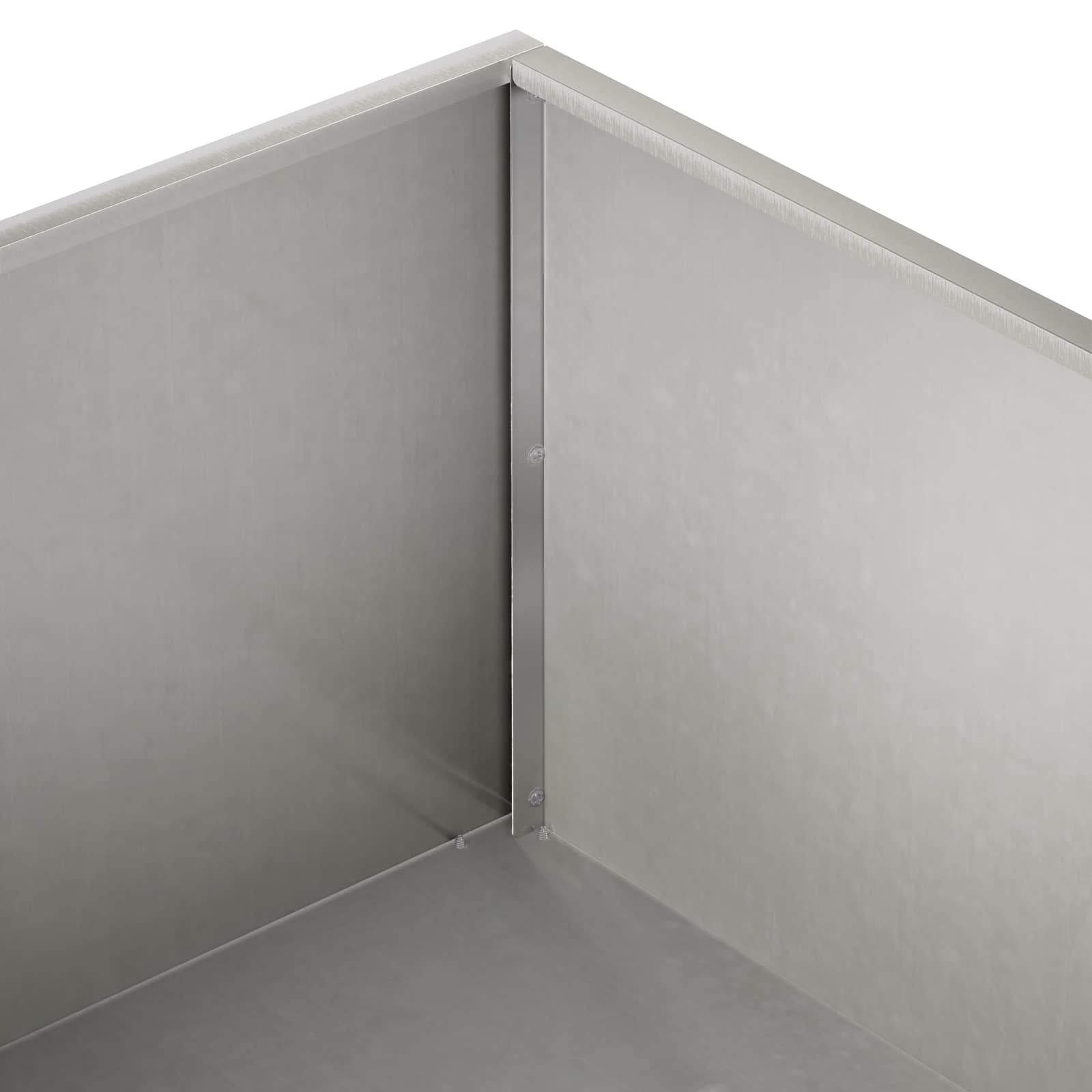 vidaXL Garden Planter 2 pcs Silver 100 x 100 x 30 cm Stainless Steel 6