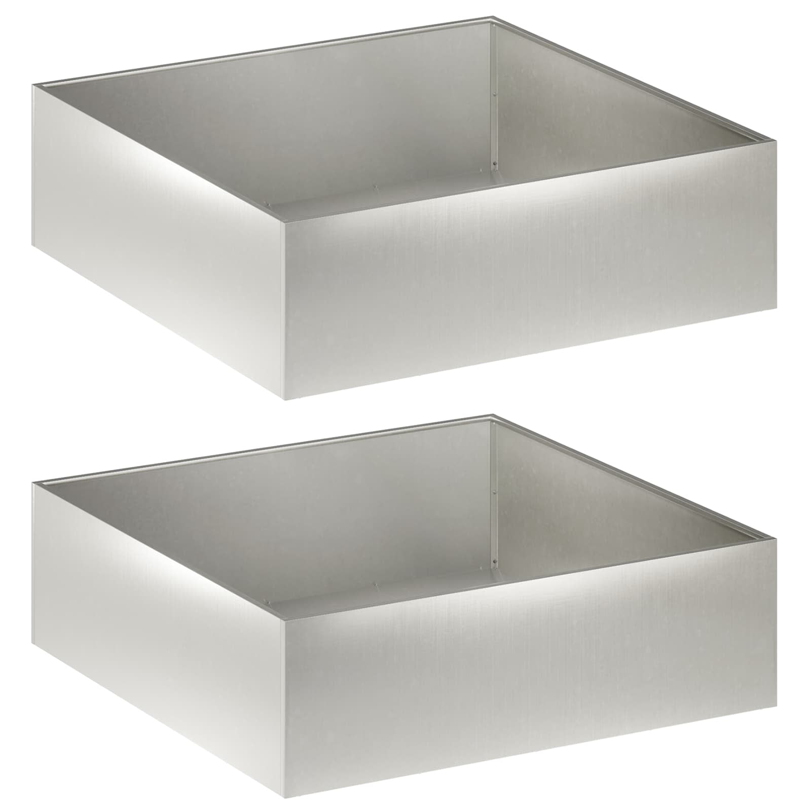 vidaXL Garden Planter 2 pcs Silver 100 x 100 x 30 cm Stainless Steel 2