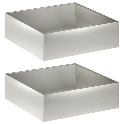 vidaXL Garden Planter 2 pcs Silver 100 x 100 x 30 cm Stainless Steel 2