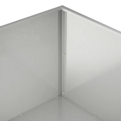 vidaXL Garden Planter 2 pcs Silver 80 x 80 x 40 cm Stainless Steel 6