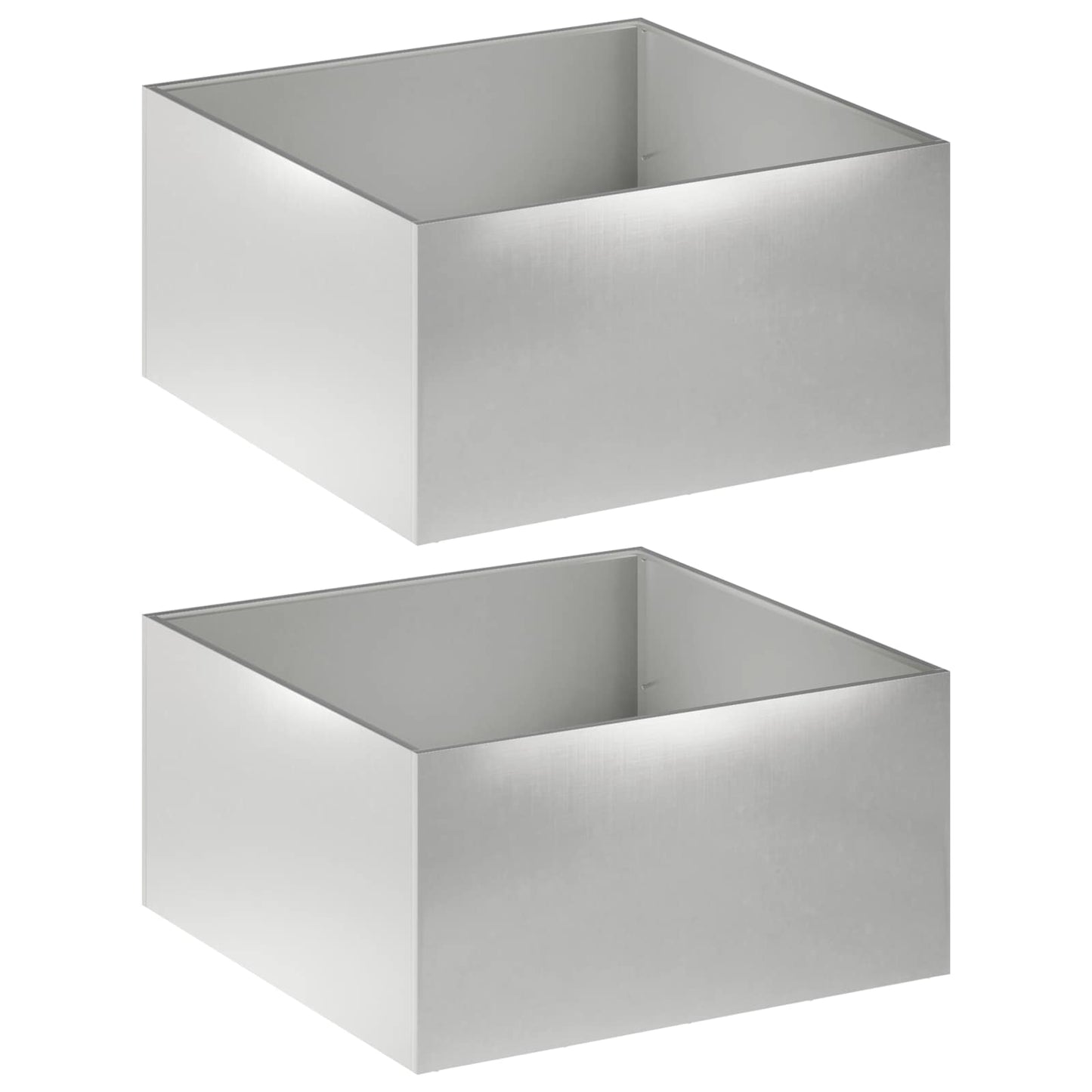 vidaXL Garden Planter 2 pcs Silver 80 x 80 x 40 cm Stainless Steel 2