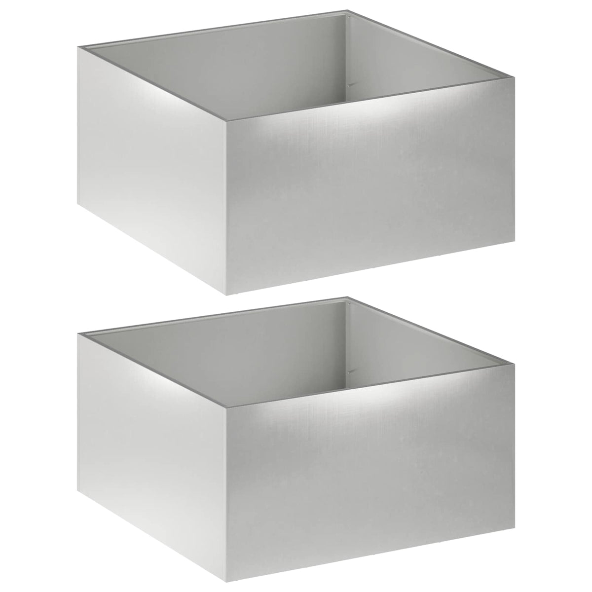 Garden Planter Silver 2 pcs Stainless Steel Depth 80 cm 40 cm