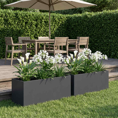 Garden Planter 2 pcs Anthracite Depth 20 cm 60 cm 20 cm