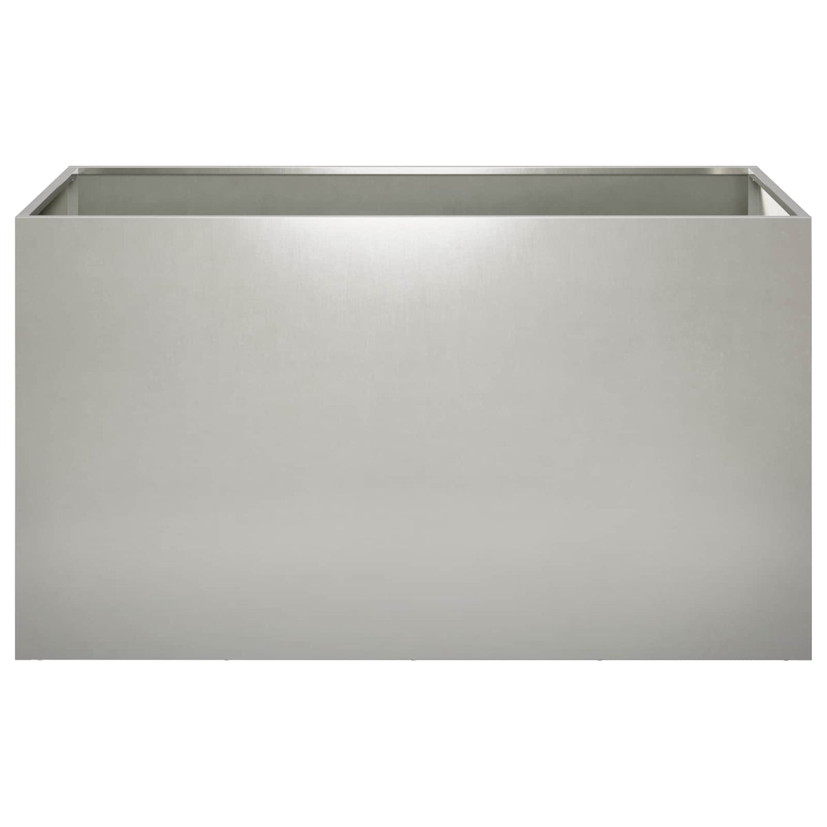 Garden Planter Silver 2 pcs Stainless Steel Depth 50 cm 100 cm 50 cm