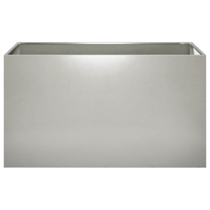 Garden Planter Silver 2 pcs Stainless Steel Depth 50 cm 100 cm 50 cm
