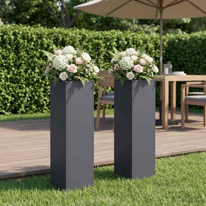 Garden Planter 2 pcs Anthracite Depth 20 cm 20 cm 75 cm