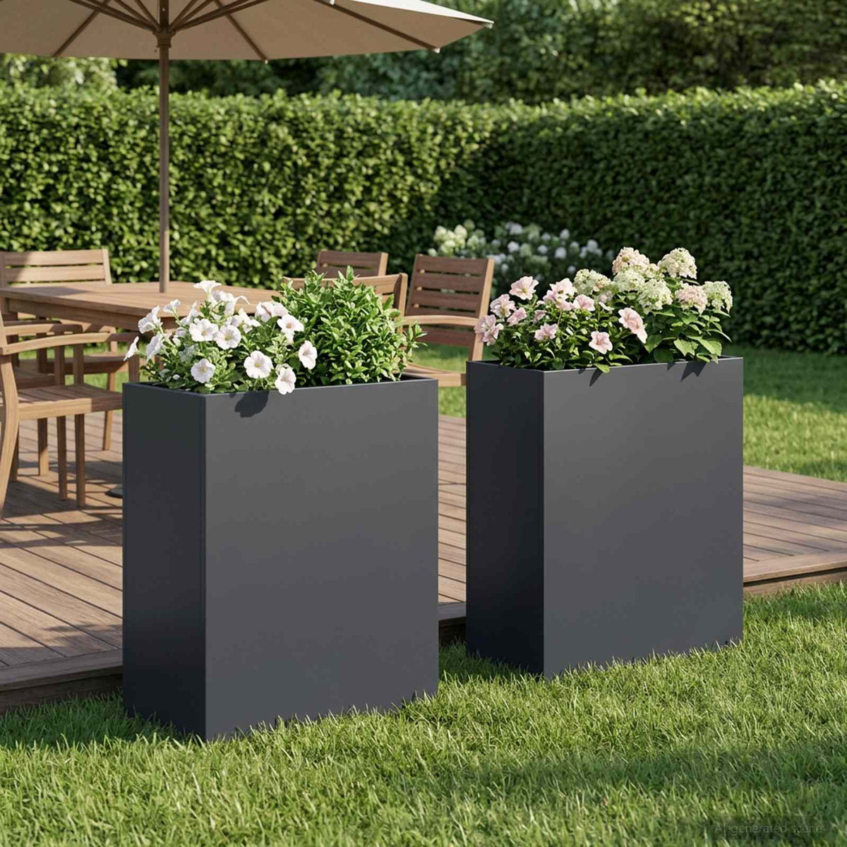 Garden Planter 2 pcs Anthracite Depth 20 cm 40 cm 40 cm