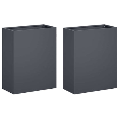 Garden Planter 2 pcs Anthracite Depth 20 cm 40 cm 50 cm