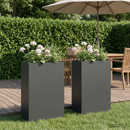 Garden Planter 2 pcs Anthracite Depth 20 cm 40 cm 75 cm