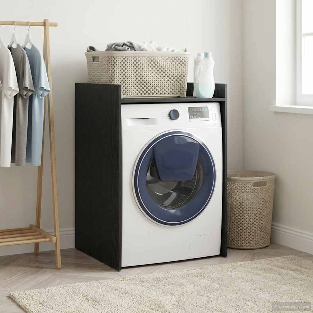Wash Machine Cabinet with Storage 67.5 x 62 x 97 cm Black oak
