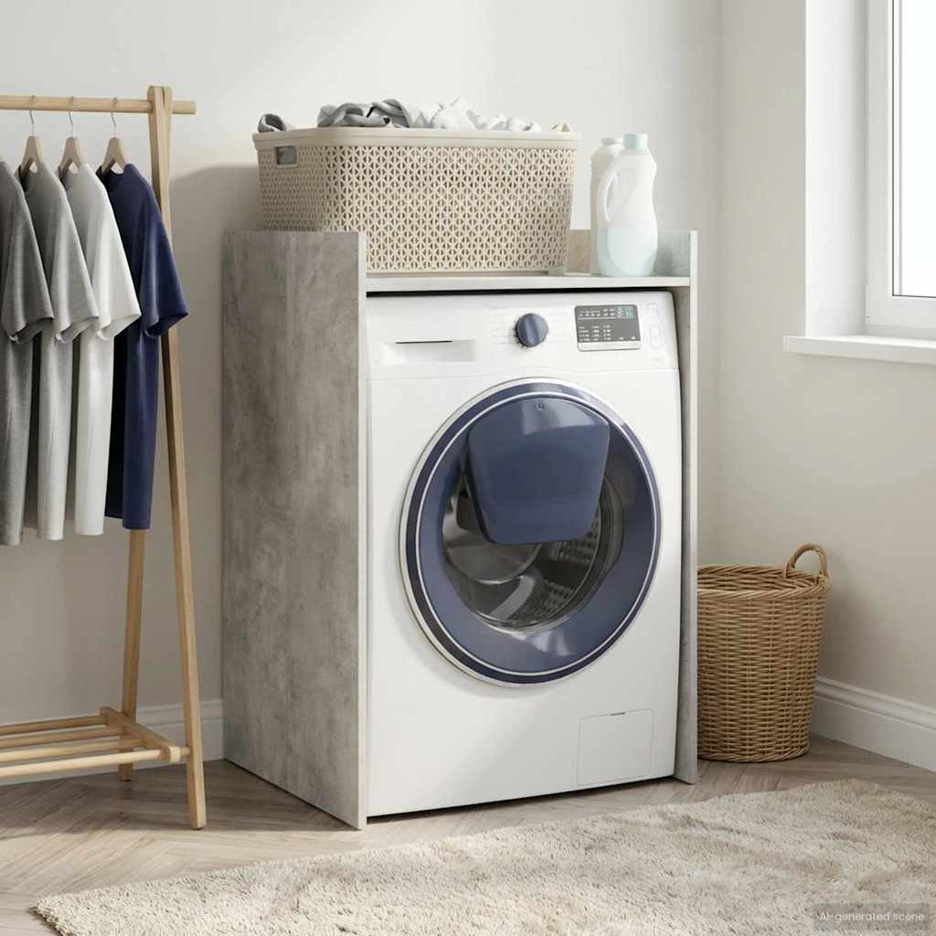 Wash Machine Cabinet with Storage 67.5 x 62 x 97 cm Concrete grey