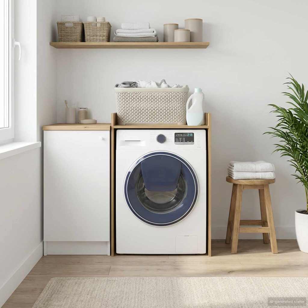 Wash Machine Cabinet with Storage 67.5 x 62 x 97 cm Artisan oak
