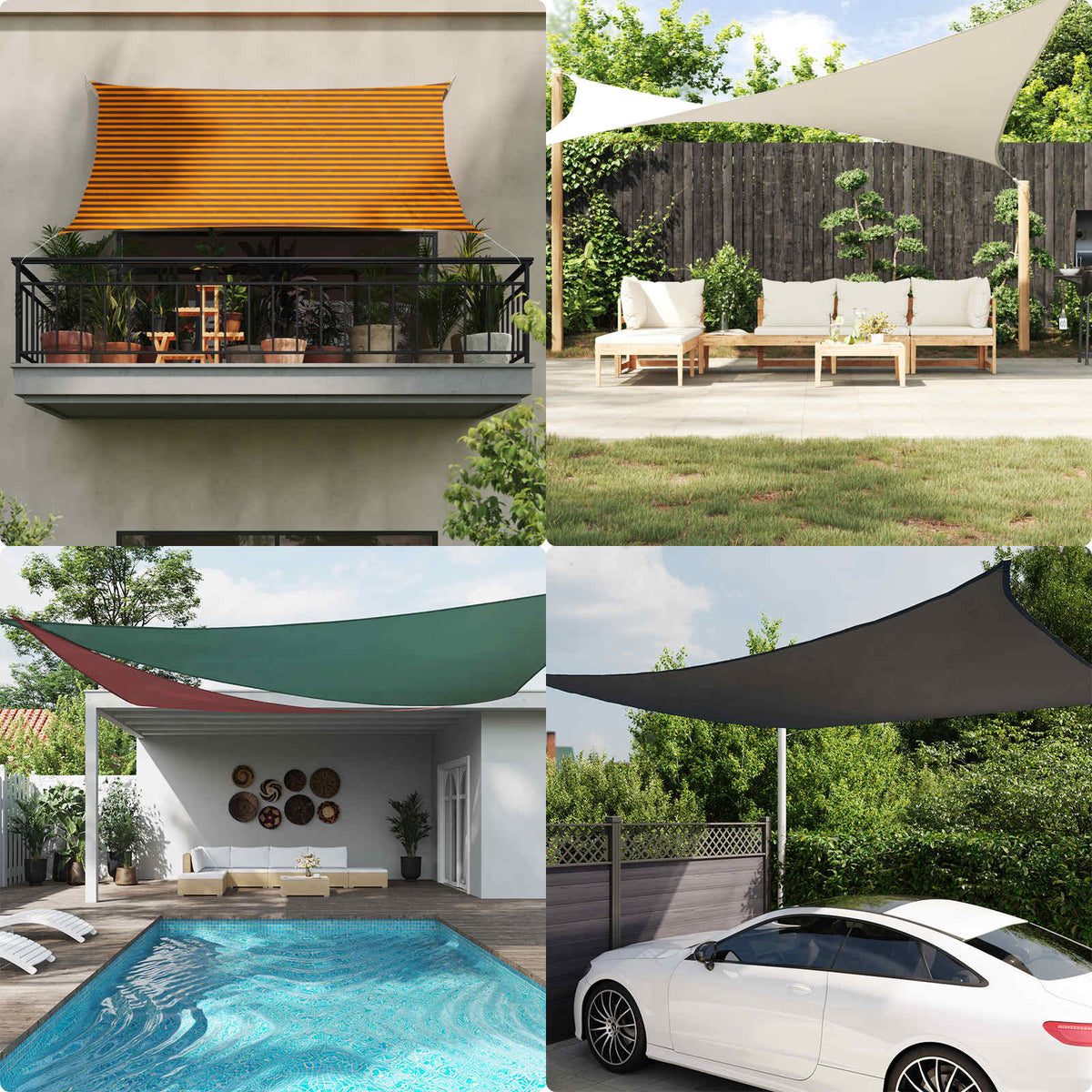 Sun Shade Sail 2 x 6 m 100% Polyester Oxford Rectangular Orange and brown