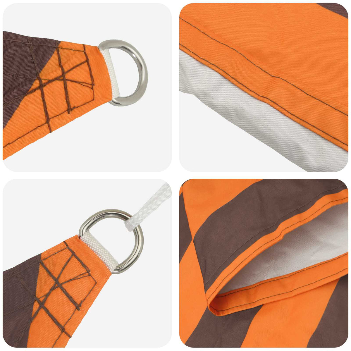 Sun Shade Sail 2.5 x 6 m 100% Polyester Oxford Orange and brown
