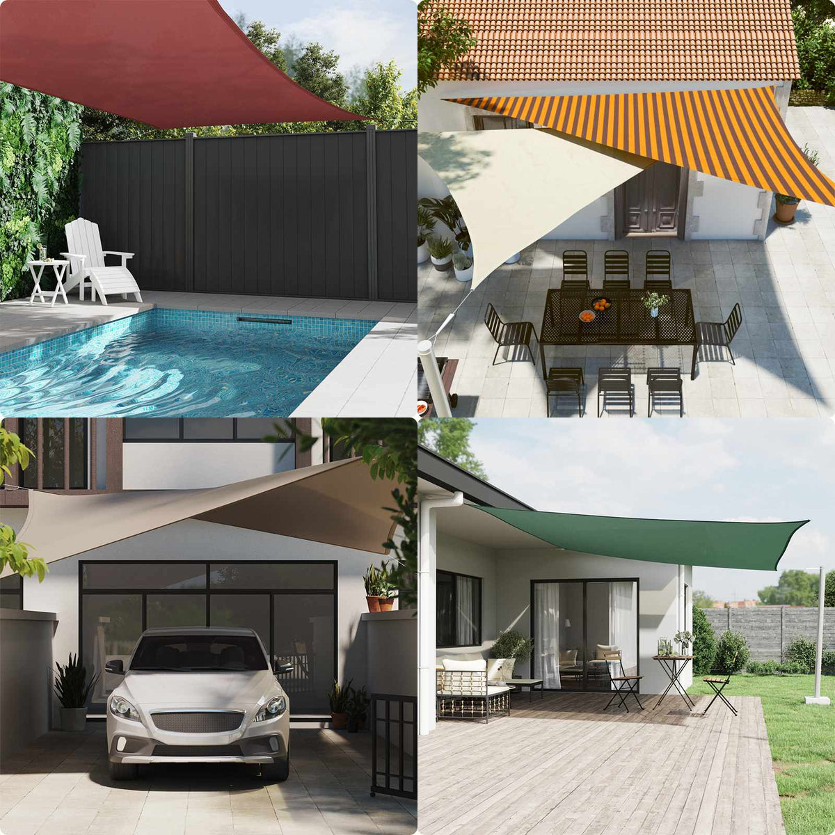 Sunshade Sail Oxford Fabric Triangular 6x6x6 m Orange and brown
