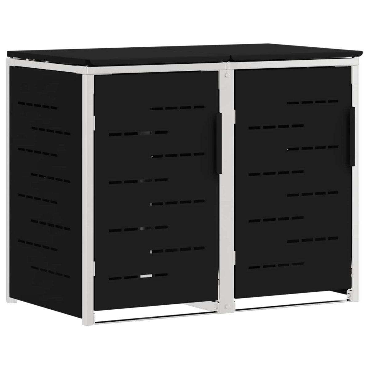 vidaXL Wheelie Bin Storage for 2 Bins 240L Stainless Steel Black 2