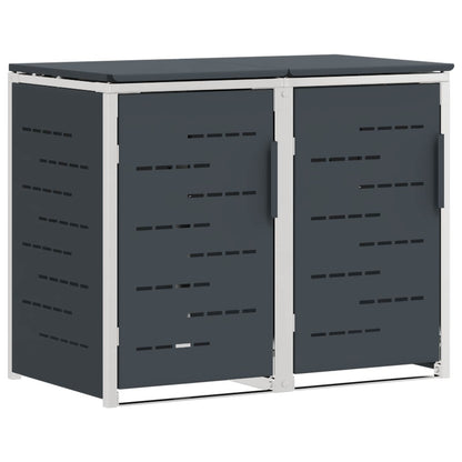 vidaXL Wheelie Bin Storage for 2 Bins 240L Stainless Steel Anthracite 2
