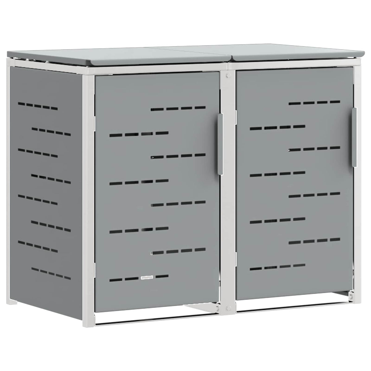 vidaXL Wheelie Bin Storage for 2 Bins 240L Stainless Steel Grey 2