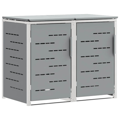 vidaXL Wheelie Bin Storage for 2 Bins 240L Stainless Steel Grey 2