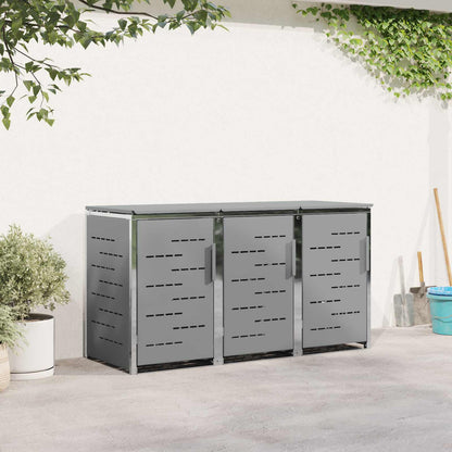 vidaXL Wheelie Bin Storage for Bins 240L Stainless Steel