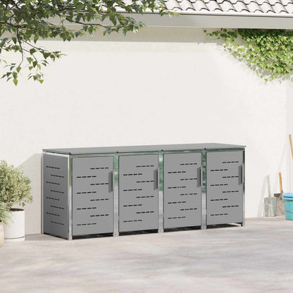vidaXL Wheelie Bin Storage for Bins 240L Stainless Steel