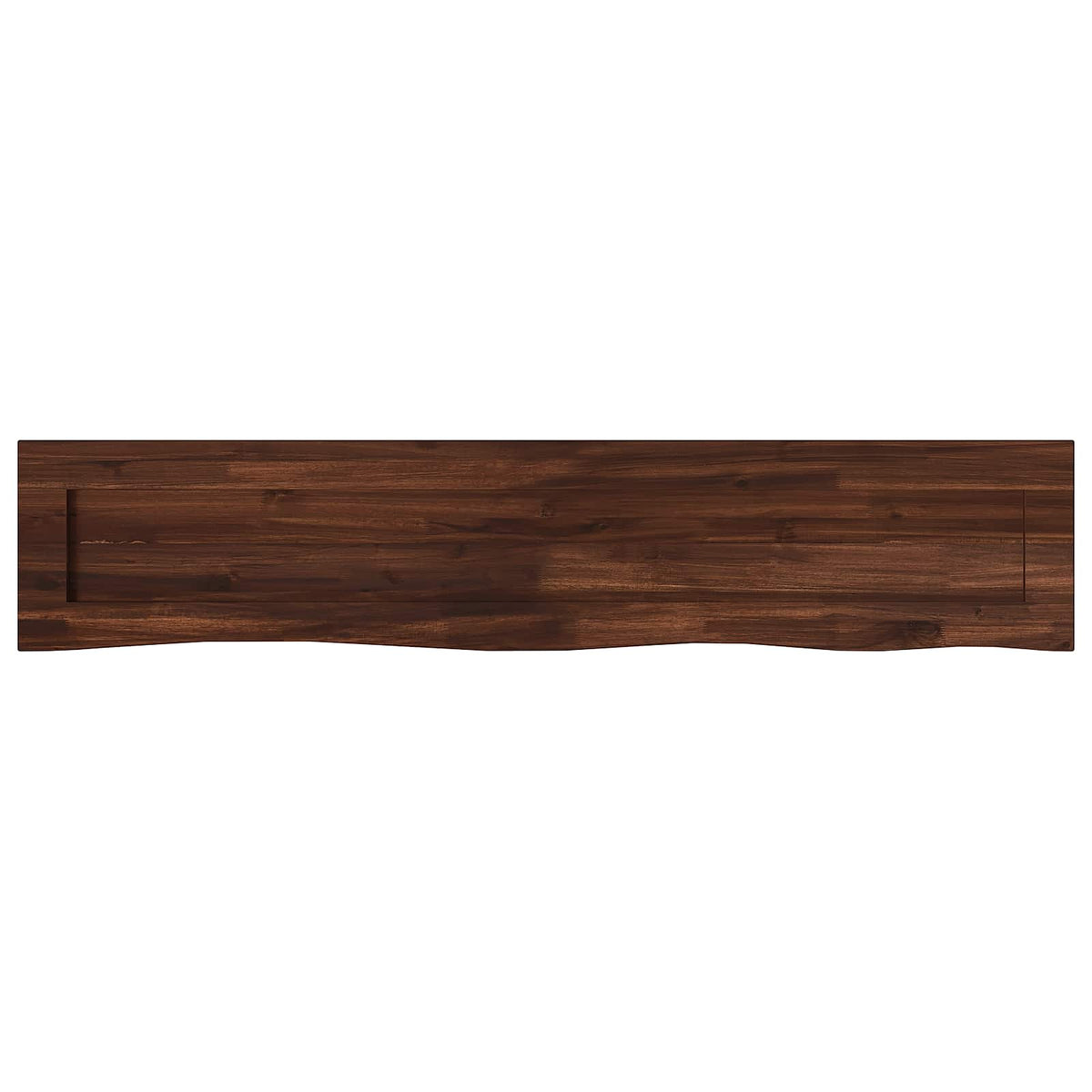Live Edge Table Top Rectangular Dark Brown Live Edge 1 Side Depth 20 cm 150 cm