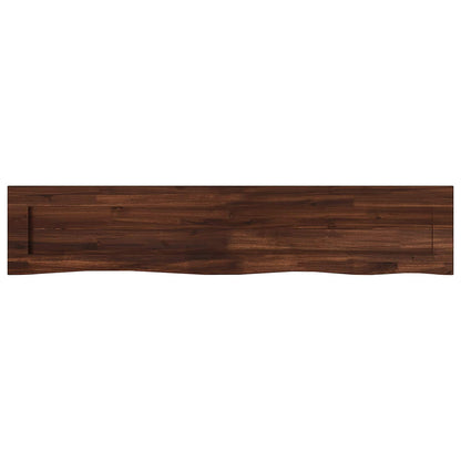 Live Edge Table Top Rectangular Dark Brown Live Edge 1 Side Depth 20 cm 150 cm