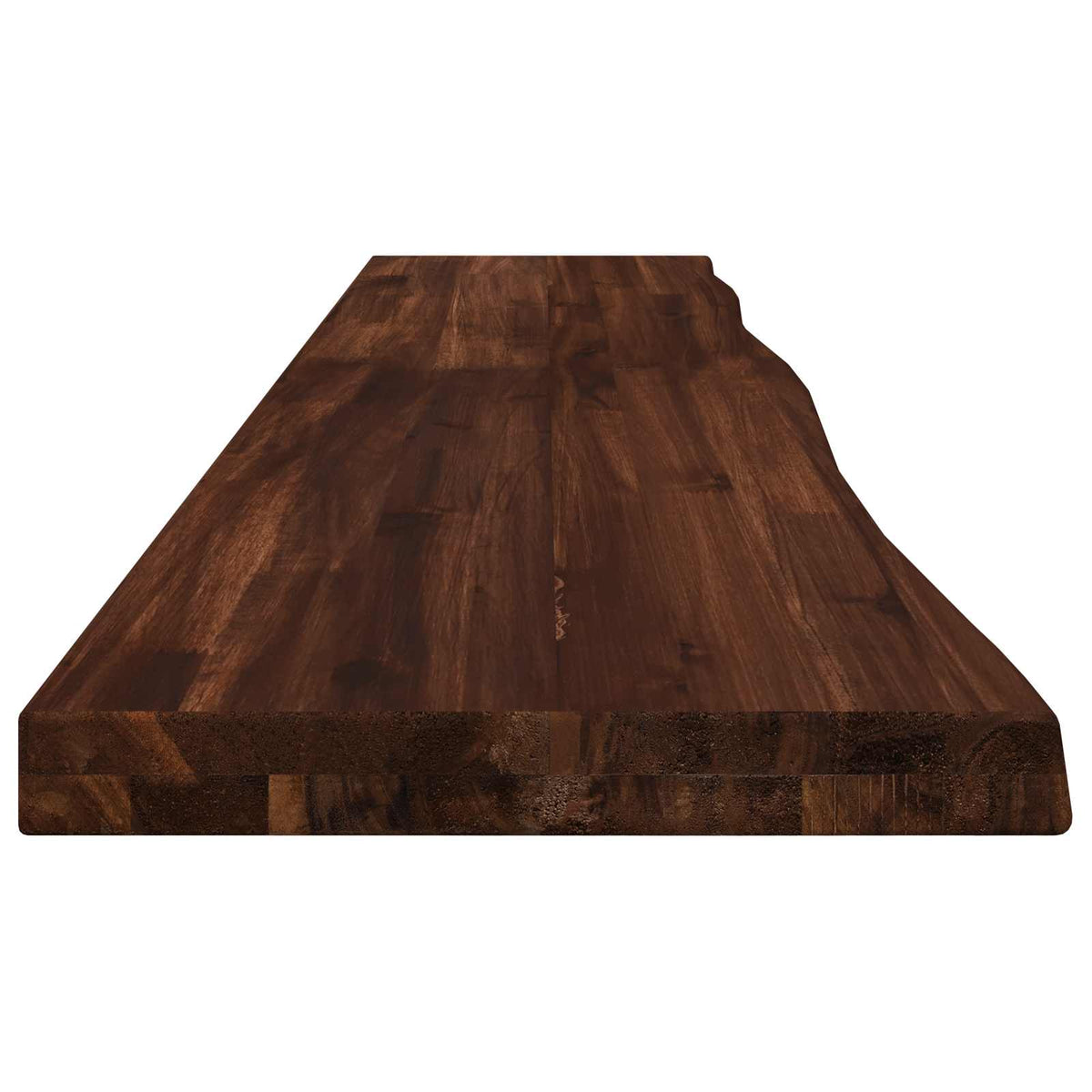 Live Edge Table Top Rectangular Dark Brown Live Edge 1 Side Depth 20 cm 150 cm