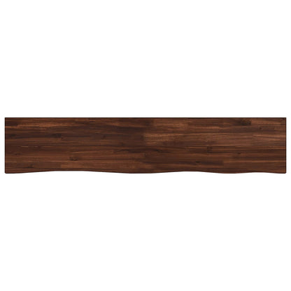 Live Edge Table Top Rectangular Dark Brown Live Edge 1 Side Depth 20 cm 150 cm