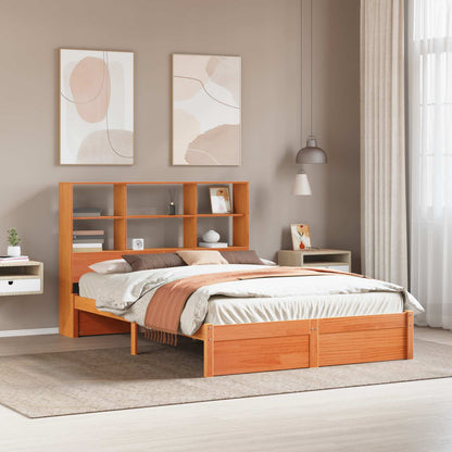 vidaXL Bed Frame with Storage Headboard Wax Brown 150 x 200 cm 1