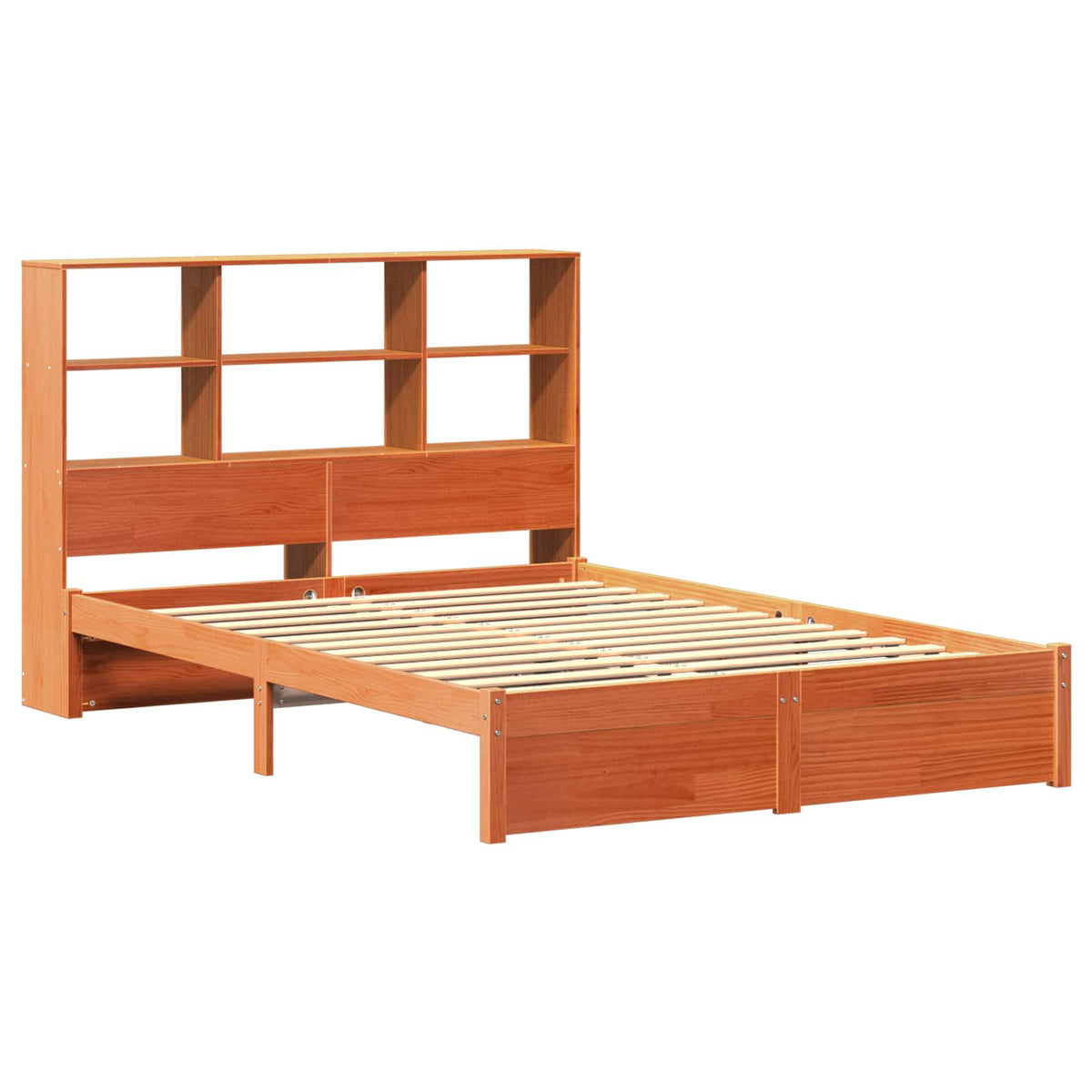 vidaXL Bed Frame with Storage Headboard Wax Brown 150 x 200 cm 5