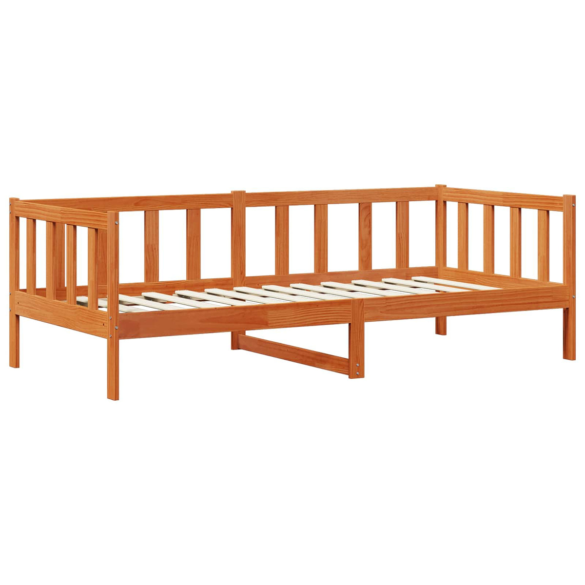 vidaXL Day Bed Set Wax Brown 90 x 200 cm Solid Pine Wood 3