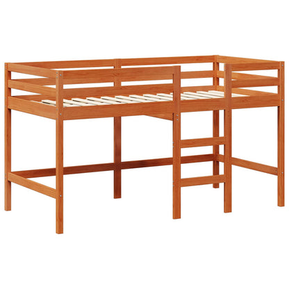 vidaXL Loft Bed Frame Wax Brown 90 x 190 cm Solid Pine Wood 3