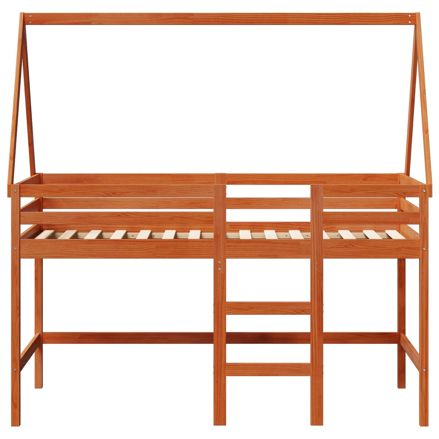 vidaXL Loft Bed Frame Wax Brown 90 x 190 cm Solid Pine Wood 6