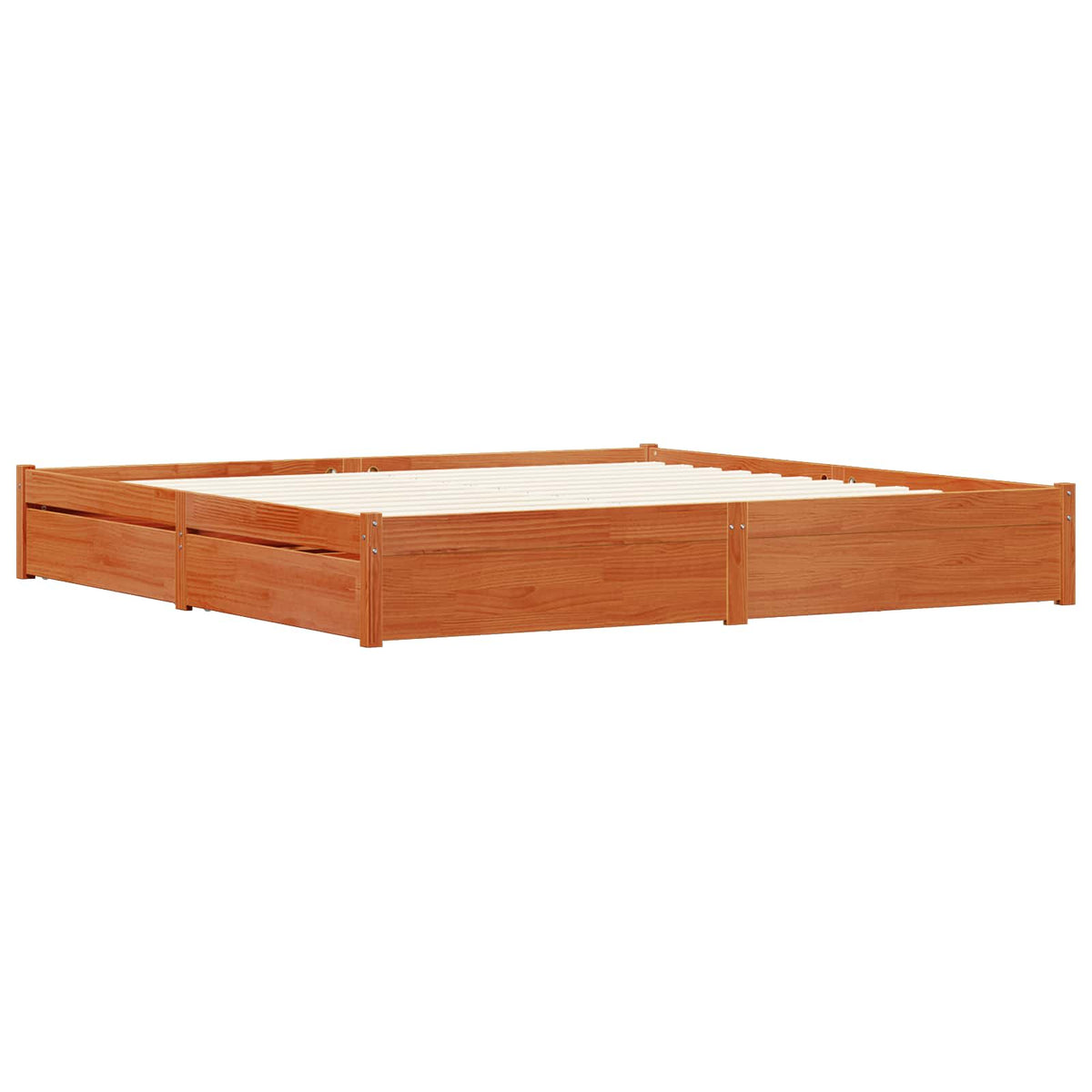 vidaXL Bed Frame Wax Brown 180 x 200 cm Solid Pine Wood 3